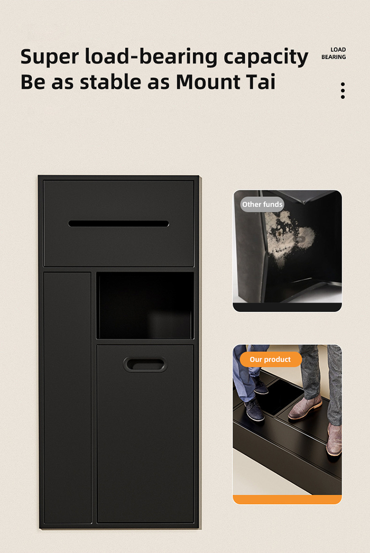 Bathroom Waterproof Niche Multifunctional Wall Storage Built-In Stainless Steel Trash Cans
