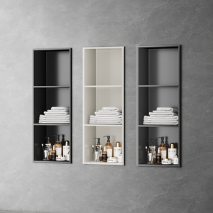 Stainless Steel Niche Cabinet Living Room Bathroom Embedded Design Wall Metal Shelf