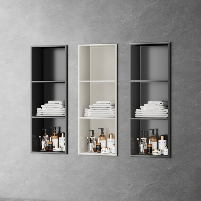 Stainless Steel Niche Cabinet Living Room Bathroom Embedded Design Wall Metal Shelf