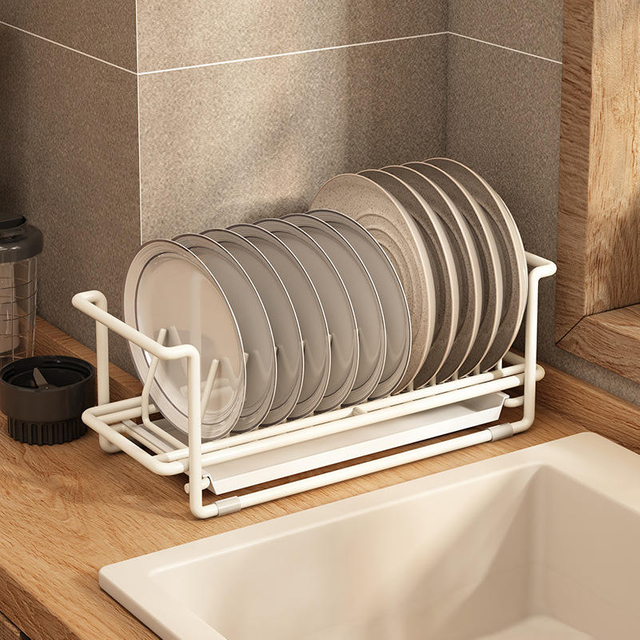 Kitchen Dish Drainer Cabinet Pull-Out Organizer with Large Capacity Tableware Storage Racks Metal Material