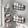Wrought Iron Cross-Border No-Hole Wall-Mounted Toiletries Storage Racks Five-Shelf Bathroom Set