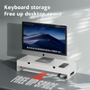 Double-Tier Metal Computer Monitor Booster Stand Office Desktop Storage Stand with Standing Type Installation for Sundries