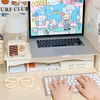 Computer Booster Stand Monitor Support Stand PVC Storage Holders & Racks Customized Logo Multifunction White Plastic Storage