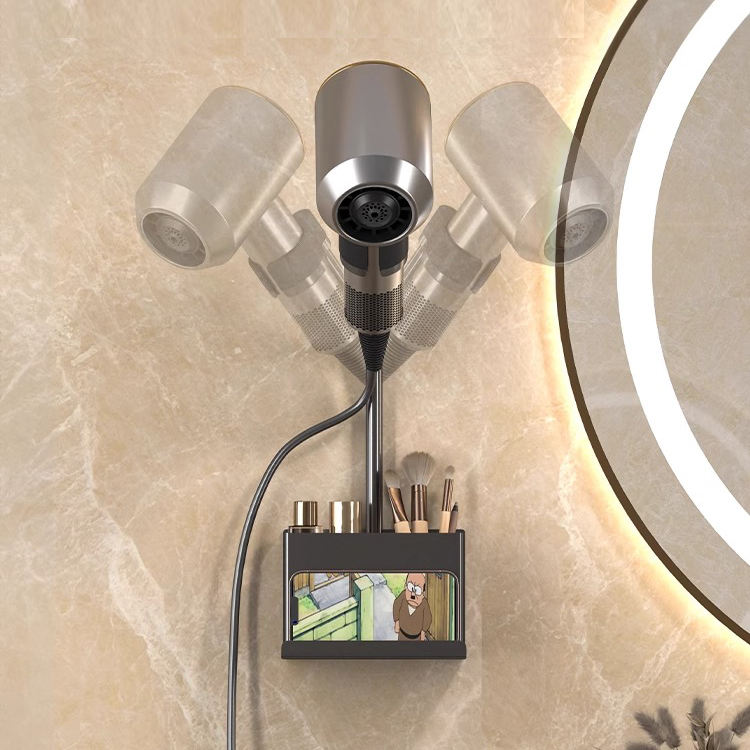 Hair Dryer Fixed Stand Hands-Free with Paper Towel Organizer Set