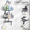 Bathroom Hanging Shower Organizer Large Hanging Shower Caddy with Hooks for Razor and Sponge Rustproof