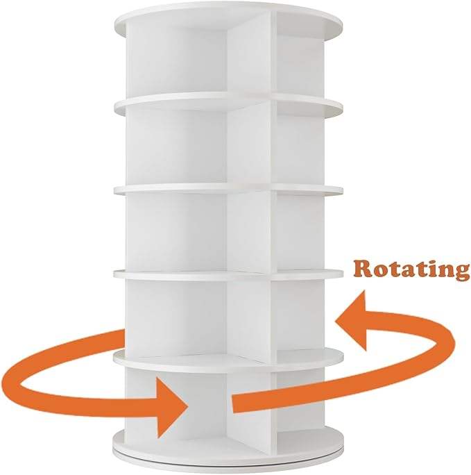 Customized Size Shoe Carousel 360 Rotating Shoe Rack Tower 5 Tier Storage Cabinet Rotating Shoe Racks