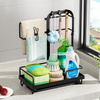 Kitchen Shelf With Rod Rag Towel Drainage Rack Storage Rack