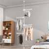 Stainless Steel Vertical Clothes Drying Rack Creative Design Retractable Clothes Hanging Pole