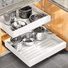 Heavy Duty Expandable Pull-out Storage Box Drawer Organizer Kitchen Cabinet Storage with Adhesive Film Slide Metal Material