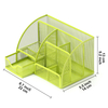 Modern Black Metal Office Supply Organizer 7 Compartment Desk Organizer with Pen Pencil Holder Rectangle Shape for Sundries