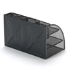 Modern Black Metal Office Supply Organizer 7 Compartment Desk Organizer with Pen Pencil Holder Rectangle Shape for Sundries
