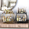 Light Luxury Wrought Iron Bathroom Shelf Toilet Hand Wash Sink Cosmetic Organizer Desktop Vanity Storage Rack