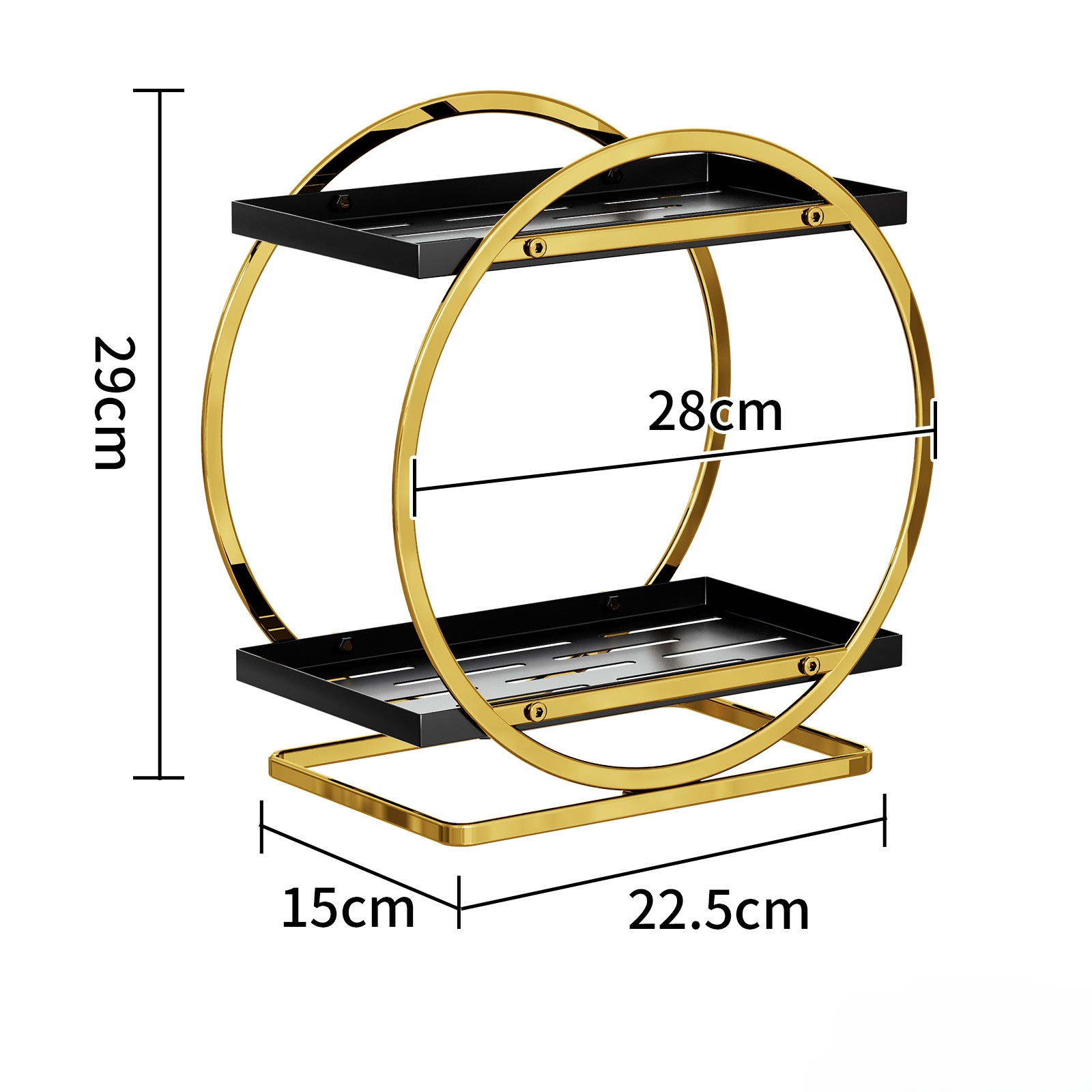 Light Luxury Wrought Iron Bathroom Shelf Toilet Hand Wash Sink Cosmetic Organizer Desktop Vanity Storage Rack