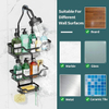 Shower Caddy Hanging, Anti-Swing Shower Caddy Over Shower Head Hanging Bathroom Shelves with Hooks and Soap Holder