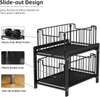 2 Tier Basket Drawer Organizer, Pull Out Under Sink Cabinets , Metal Home Organizer Shelf for Bathroom or Kitchen