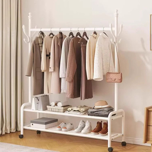 Light Luxury Floor Standing Clothes Rack Bedroom Removable Organizer