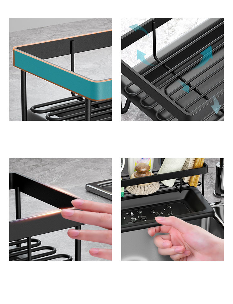 Kitchen Draining Dishwashing Detergent Sponge Rag Storage Rack