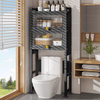 3 Tier Luxury Toilet Rack Bathroom No-Punch Space-Saving Metal Storage Cabinet