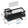Kitchen Draining Rack Sink Sponge Rag Basket Dishwashing Storage with Adhesive Backed Stickers + Towel Hanging Rods