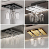 Plastic Wine Glass Holder 2 Pack Wine Glass Rack - Punch-free Under Cabinet Stemware Wine Glass Holder