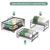 Cross-Border Multi-Functional Kitchen Anti-Rust Countertop Double Draining Bowl Dish Storage Racks