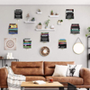 White Floating Bookshelf for Wall Mounted, 2 Tier Vertical Spine Book Tower