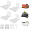 Metal Floating Bookshelf Modern White Wall Mount Shelves for Room Small Bookshelf with Minimalist Design