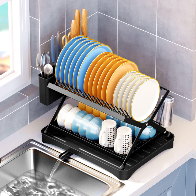 Cross-Border Kitchen Storage Dish Rack Home Countertop Multifunctional Storage Draining Put Bowl Organizing Organizer