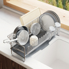 Multifunctional Stainless Steel Countertop Organizer Household Utensils Draining Dish Rack Kitchen Storage Holders