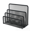 Desk Mail Organizer, Office Small Letter Sorter Desktop File Organizer Metal Mesh with 3 Vertical Upright Compartments