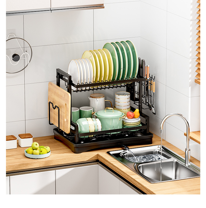 Cross-Border Kitchen Sink Countertop Dish Draining Rack Basket Cupboard Knife and Fork Cutlery Organizer