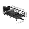 Iron Dish Drying Rack with Drainboard Dish Drainers for Kitchen Counter Sink Adjustable Spout Dish Strainers with Utensil Holder