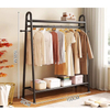 3 Tier Storage Floor Clothes Rack Reinforced Design Upgraded Storage Racks