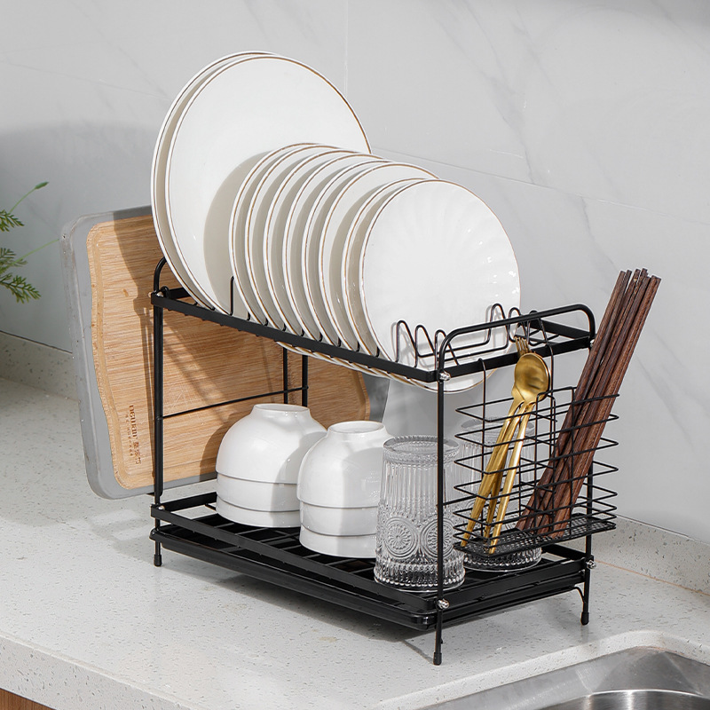 Multifunctional Dish Organizer Drain Rack Modern Kitchen Shelf Tray Home Drying Tool Cross-Border