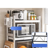 Upgraded Reinforced Model Microwave Oven Storage Rack Double Tier Retractable Kitchen Organization