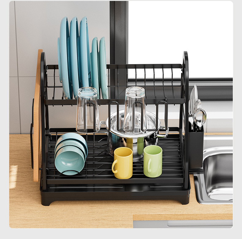 Multifunctional Chopsticks Draining Rack and Dish Organizer for Kitchen Countertops Home Use-Cross-Border Storage for Bowls