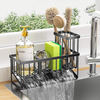 Single-Tier Standing Type Kitchen Sink Caddy Dish Sponge Organizer with Divider Easy Installation Kitchen Sink Organizer