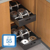 Wide Sturdy Carbon Steel Pull-Out Drawers Adhesive Cabinet Organizer for Storage