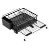 Black Extendable Dish Rack Sink Drying Dish Drainer for Kitchen Counter Dish Strainer with Utensil Holder