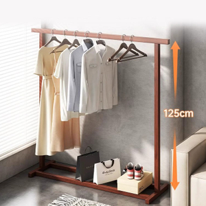 Simple Floor Hanging Clothes Rack Solid Wood Indoor Storage Drying Racks