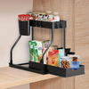 Double-Tier Plastic PP Standing Type Under-Sink Organizer for Kitchen and Bathroom Multi-Purpose Sundries Holder