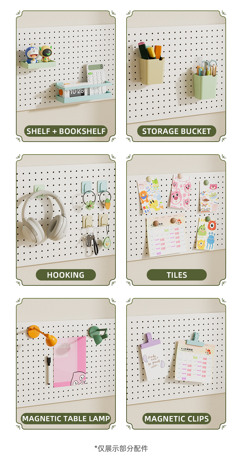 No Drilling Home Wall Hanger Storage Shelves Mulit-funcation Display Rack Assortment Hanging Hole Plate Pegboard