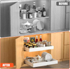 Heavy Duty Expandable Pull-out Storage Box Drawer Organizer Kitchen Cabinet Storage with Adhesive Film Slide Metal Material