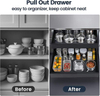 Adhesive Nano Film Pull Out Drawer Expandable Pull Out Cabinet Organizer for Storage Use
