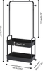 Three-Tier Freestanding Metal Clothing Rack with Wheels Cozy Coat Trolley for Efficient Garment Storage