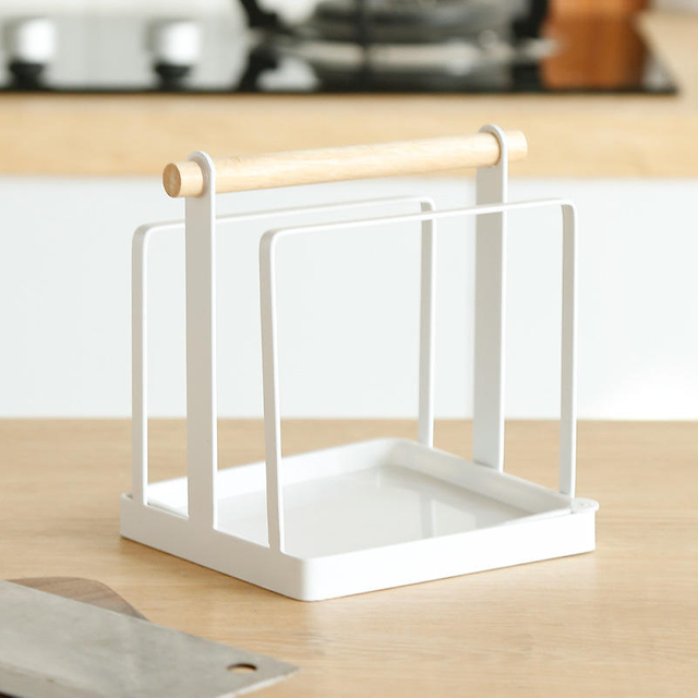 Multifunctional Cutting Board Stand Kitchen Countertop Organizer Pot Pan Lids Drain Tableware Design