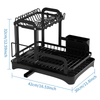 Cross-Border Kitchen Bowl Rack Home Anti-Rust Countertop Double Draining Bowl Rack Multi-Functional Dish Storage Racks