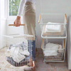 2 Tier Stackable Metal Wire Basket Cart with Rolling Wheels, Utility Rack for Kitchen, Pantry, Garage With 2 Free Baskets