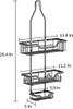 Shower Caddy Hanging, Anti-Swing Shower Caddy Over Shower Head Hanging Bathroom Shelves with Hooks and Soap Holder