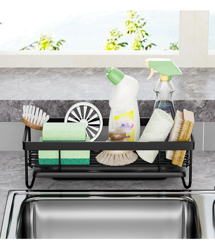 Kitchen Draining Dishwashing Detergent Sponge Rag Storage Rack